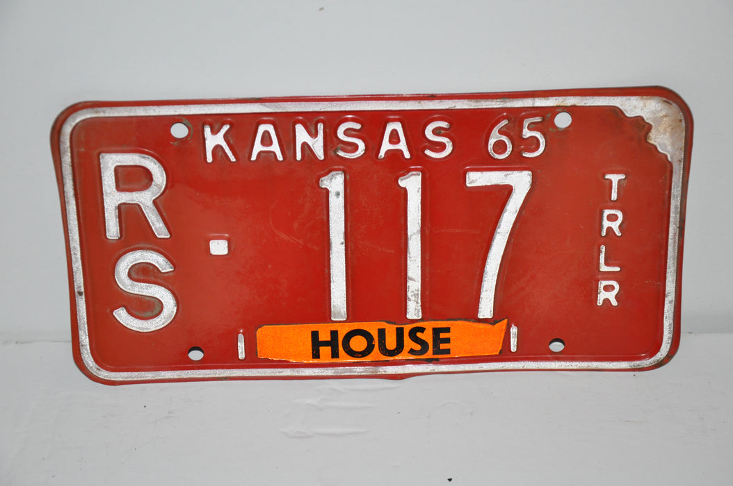 1965 Kansas License Plate # RS-117 Russell County Trailer Man Cave Chevy Ford   - TvMovieCards.com