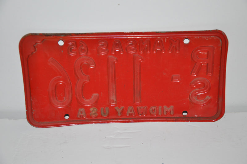 1965 Kansas License Plate # RS-1136 Russell County Midway USA Man Cave Chevy For   - TvMovieCards.com