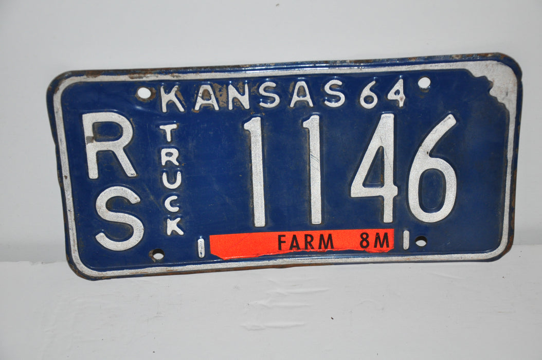 1964 Kansas License Plate # RS-1146 Russell County Truck Man Cave Chevy Ford   - TvMovieCards.com