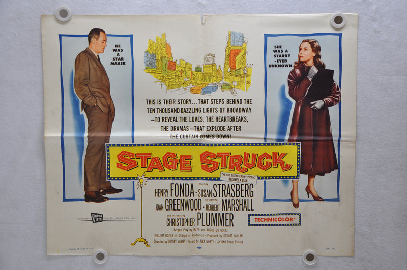 1958 Stage Struck Original Half Sheet Movie Poster Henry Fonda, Susan Strasberg   - TvMovieCards.com