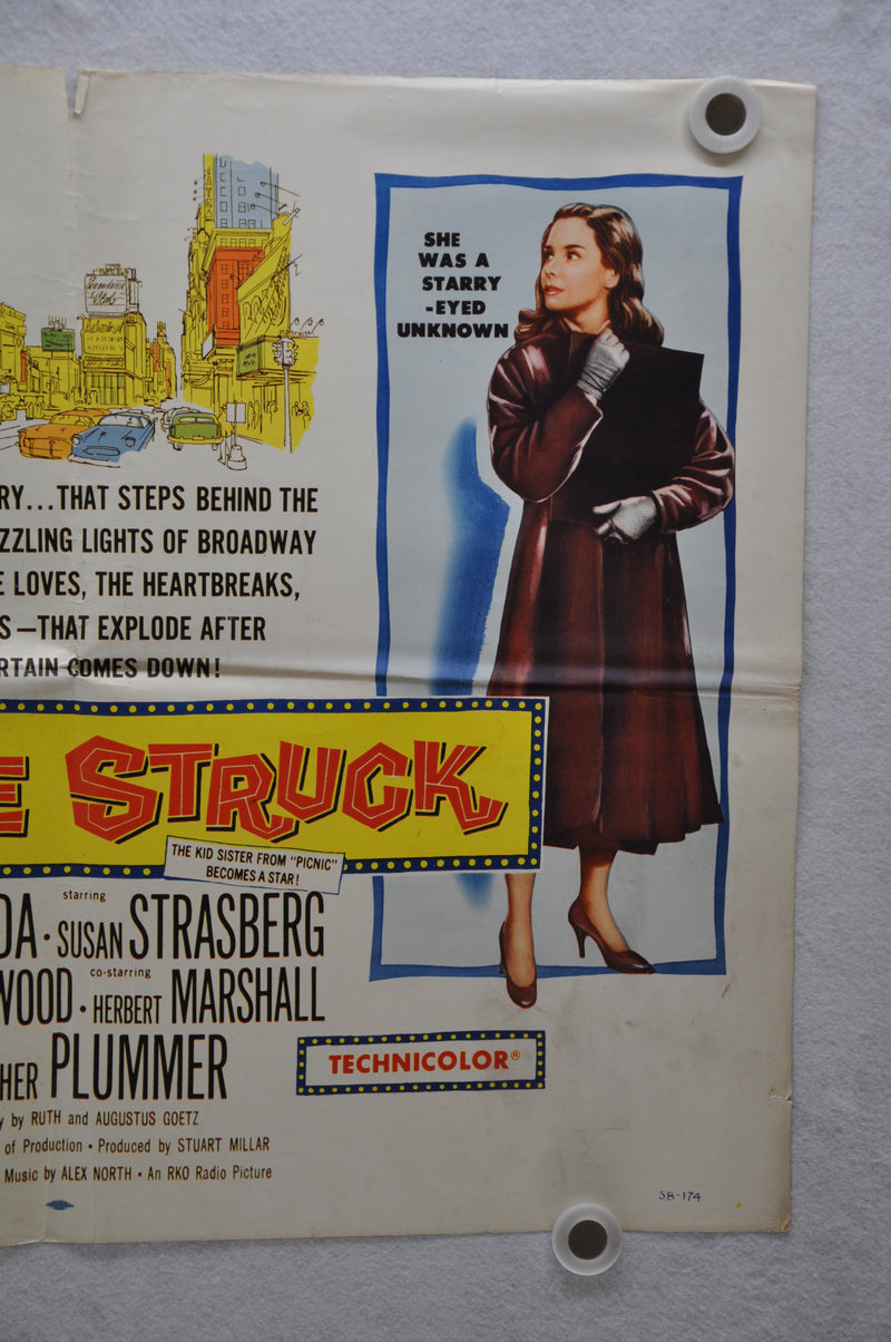 1958 Stage Struck Original Half Sheet Movie Poster Henry Fonda, Susan Strasberg   - TvMovieCards.com