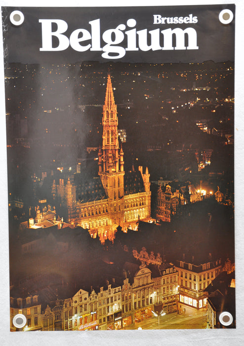 Vintage 1970s "Grand Place" Brussels Belgium Tourism Travel Poster 23" x 33   - TvMovieCards.com