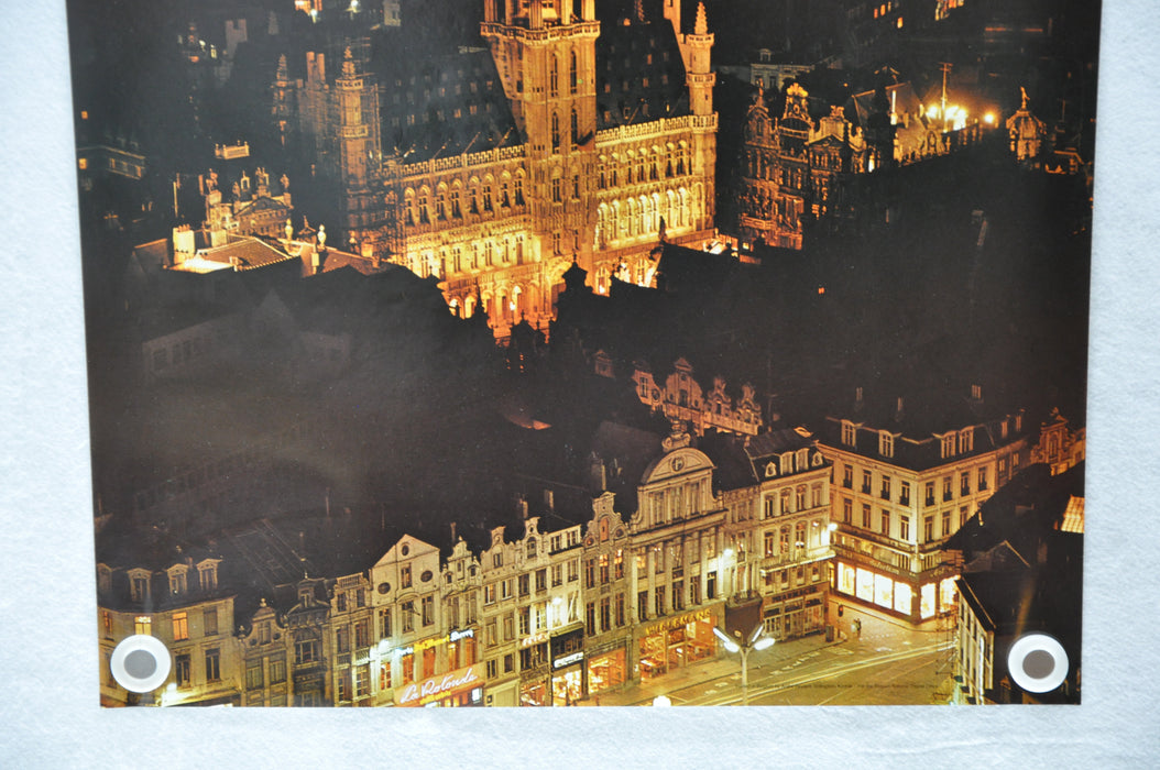 Vintage 1970s "Grand Place" Brussels Belgium Tourism Travel Poster 23" x 33   - TvMovieCards.com