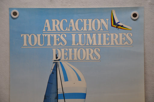 Vintage 1970s "Arcachon Toutes Lumieres Dehors" France Travel Poster 23" x 31"   - TvMovieCards.com