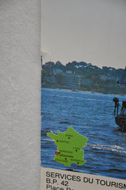 Vintage 1970s "Arcachon Toutes Lumieres Dehors" France Travel Poster 23" x 31"   - TvMovieCards.com
