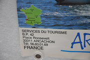 Vintage 1970s "Arcachon Toutes Lumieres Dehors" France Travel Poster 23" x 31"   - TvMovieCards.com