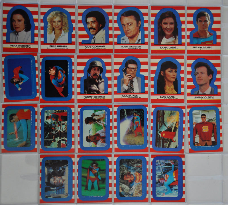 Superman III 1983 Vintage Sticker Card Set 22 Sticker Cards   - TvMovieCards.com