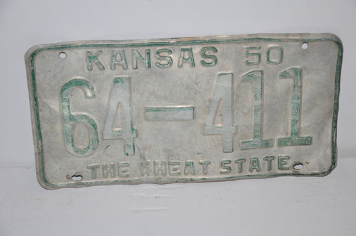 1950 Kansas License Plate # 64-411 Ellsworth County Truck Man Cave Chevy Ford   - TvMovieCards.com