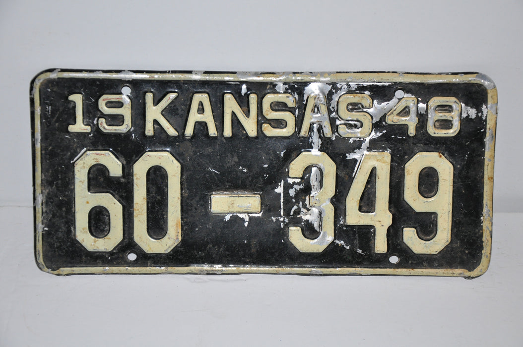 1948 Kansas License Plate # 60-349 Russell County Car Man Cave Chevy Ford   - TvMovieCards.com