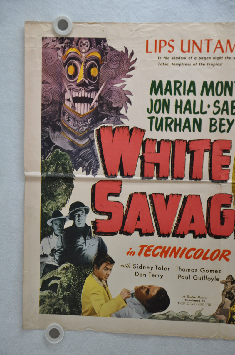 1943 White Savage Original Half Sheet Movie Poster Maria Montez, Jon Hall, Sabu   - TvMovieCards.com