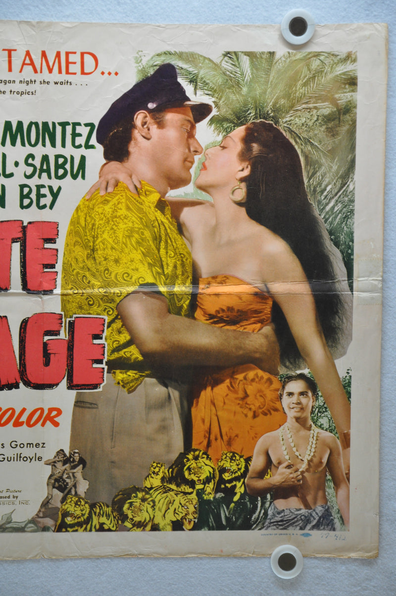 1943 White Savage Original Half Sheet Movie Poster Maria Montez, Jon Hall, Sabu   - TvMovieCards.com
