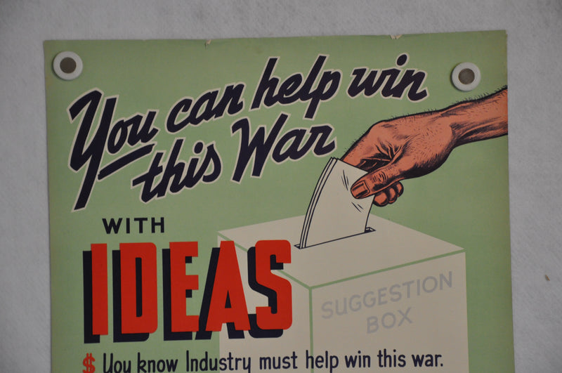 1942 "You Can Help Win This War With Ideas" WWII War Poster (22 X 34)   - TvMovieCards.com
