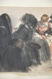 Adolph Von Menzel (1815-1905) Im Abendkonzert Lithograph Art Print   - TvMovieCards.com