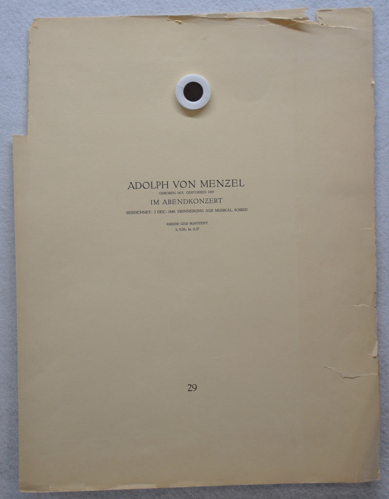 Adolph Von Menzel (1815-1905) Im Abendkonzert Lithograph Art Print   - TvMovieCards.com