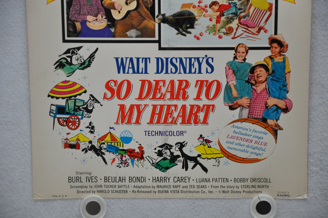 1964 So Dear To My Heart Original Window Card Movie Poster Burl Ives 14 x 22   - TvMovieCards.com