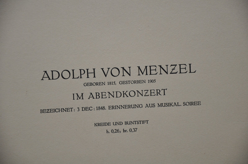 Adolph Von Menzel (1815-1905) Im Abendkonzert Lithograph Art Print   - TvMovieCards.com