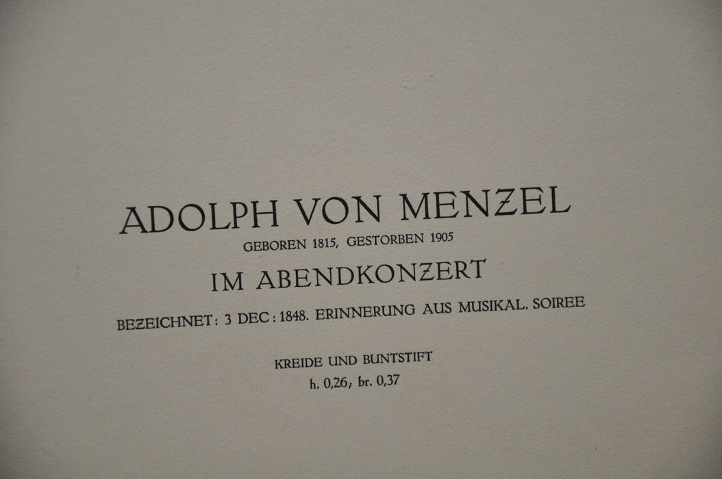 Adolph Von Menzel (1815-1905) Im Abendkonzert Lithograph Art Print   - TvMovieCards.com