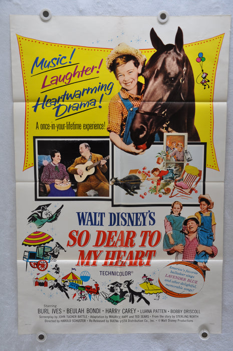 1964 So Dear To My Heart Original 1SH Movie Poster Burl Ives Beulah Bondi   - TvMovieCards.com