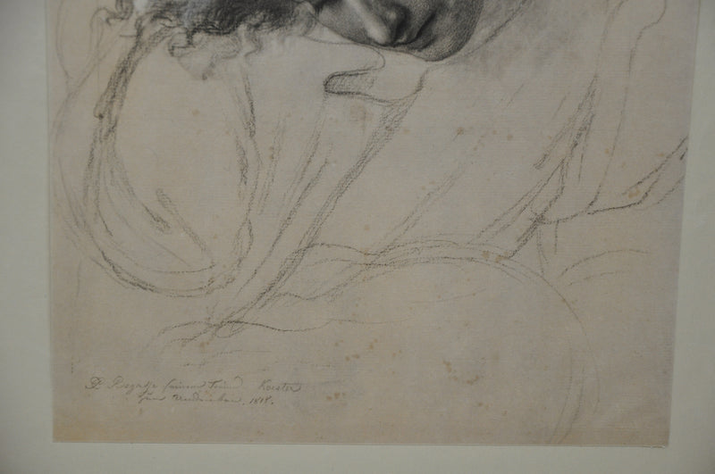 Karl Begas (1794-1854) Weiblicher Kopf Mit Fliegendem Haar Lithograph Art Print   - TvMovieCards.com