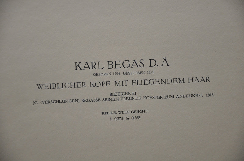 Karl Begas (1794-1854) Weiblicher Kopf Mit Fliegendem Haar Lithograph Art Print   - TvMovieCards.com