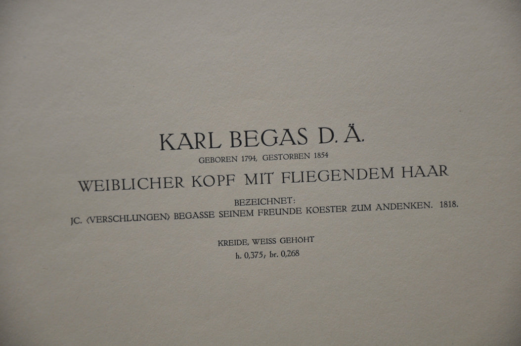 Karl Begas (1794-1854) Weiblicher Kopf Mit Fliegendem Haar Lithograph Art Print   - TvMovieCards.com