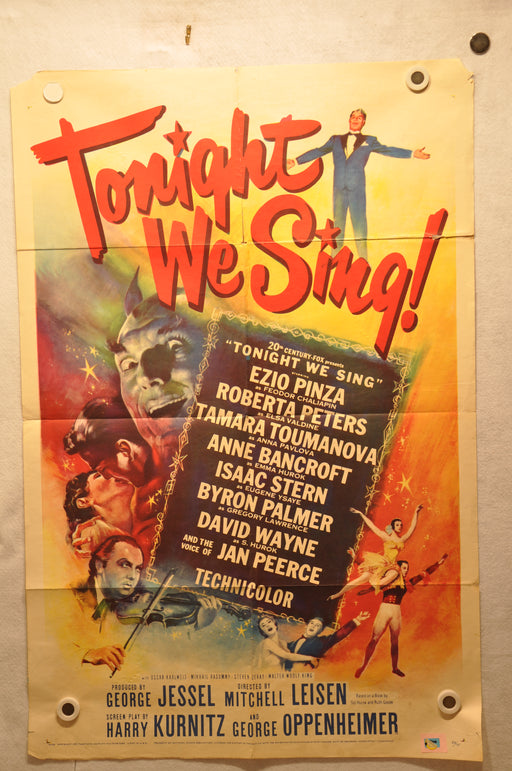 1953 Tonight We Sing! 1SH 1 Sheet Movie Poster 27" x 41" David Wayne   - TvMovieCards.com