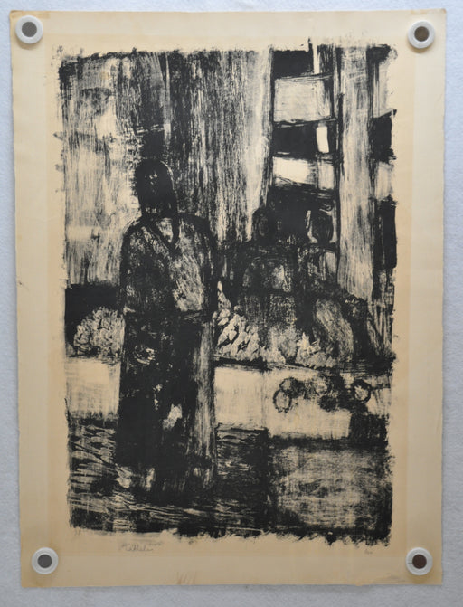 Mid Century Bernard Cathelin Abstract Lithograph of Woman Signed 3/50   - TvMovieCards.com