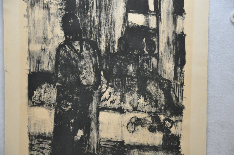 Mid Century Bernard Cathelin Abstract Lithograph of Woman Signed 3/50   - TvMovieCards.com