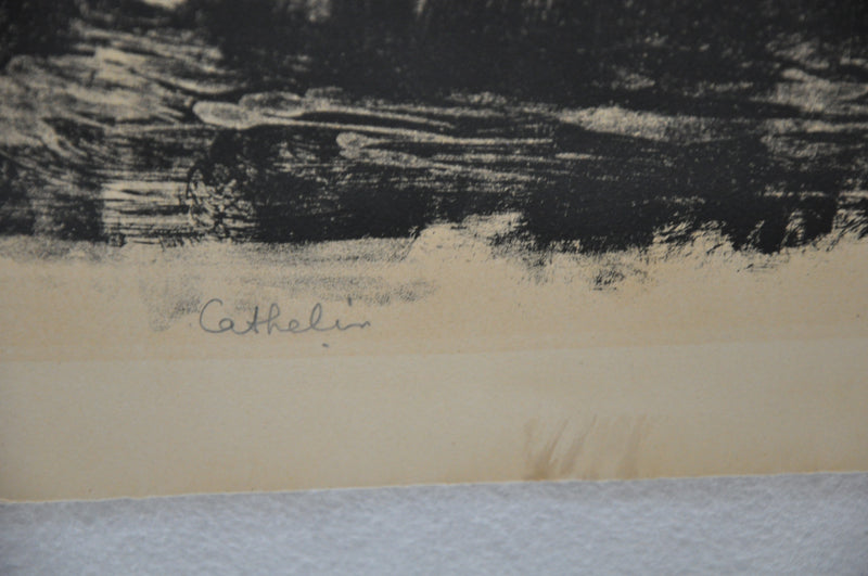 Mid Century Bernard Cathelin Abstract Lithograph of Woman Signed 3/50   - TvMovieCards.com