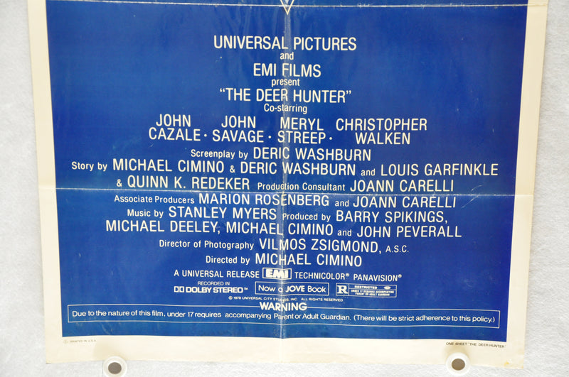 1978 The Deer Hunter Original 1SH Movie Poster Robert De Niro Christopher Walken   - TvMovieCards.com