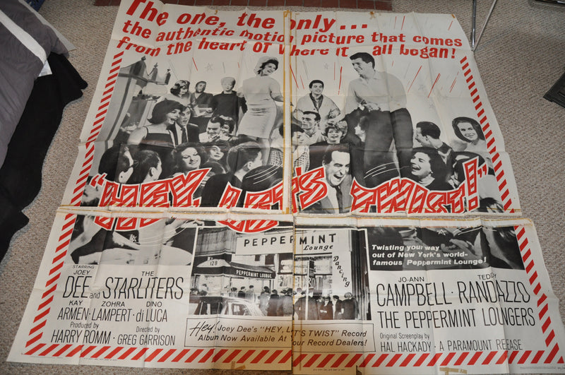 1961 Hey Let's Twist Original 4SH 4 Sheet Movie Poster 78" x 78" The Starliters   - TvMovieCards.com