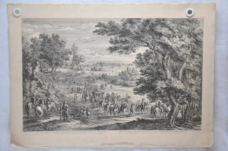 F Vander Meauten "Le Roy dans sa Calleche Accompagne des Dames" Etching Print   - TvMovieCards.com