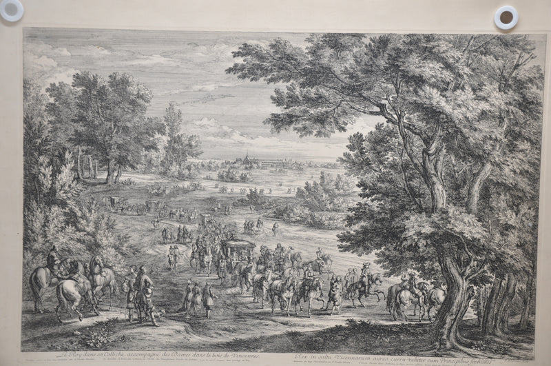 F Vander Meauten "Le Roy dans sa Calleche Accompagne des Dames" Etching Print   - TvMovieCards.com