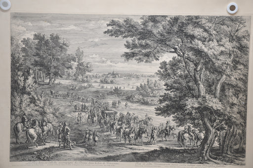 F Vander Meauten "Le Roy dans sa Calleche Accompagne des Dames" Etching Print   - TvMovieCards.com