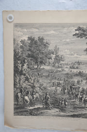 F Vander Meauten "Le Roy dans sa Calleche Accompagne des Dames" Etching Print   - TvMovieCards.com