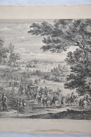 F Vander Meauten "Le Roy dans sa Calleche Accompagne des Dames" Etching Print   - TvMovieCards.com