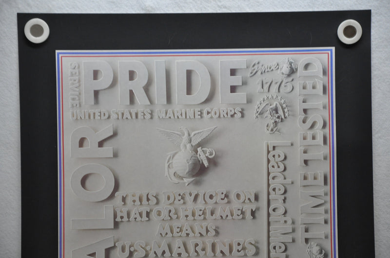1980s Vintage US Marines Recruiting Poster "Valor, Pride" 20" x 28"   - TvMovieCards.com