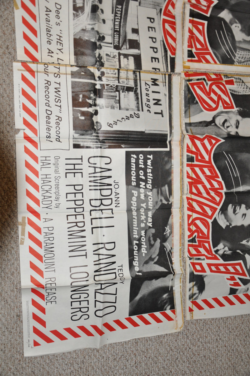 1961 Hey Let's Twist Original 4SH 4 Sheet Movie Poster 78" x 78" The Starliters   - TvMovieCards.com