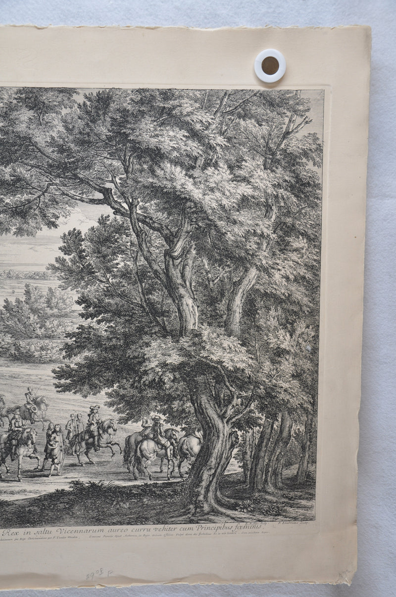 F Vander Meauten "Le Roy dans sa Calleche Accompagne des Dames" Etching Print   - TvMovieCards.com