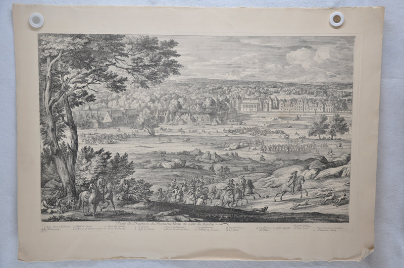 F Vander Meauten "Veue du Chasteau de Fontaine bleau du coste " Etching Print   - TvMovieCards.com