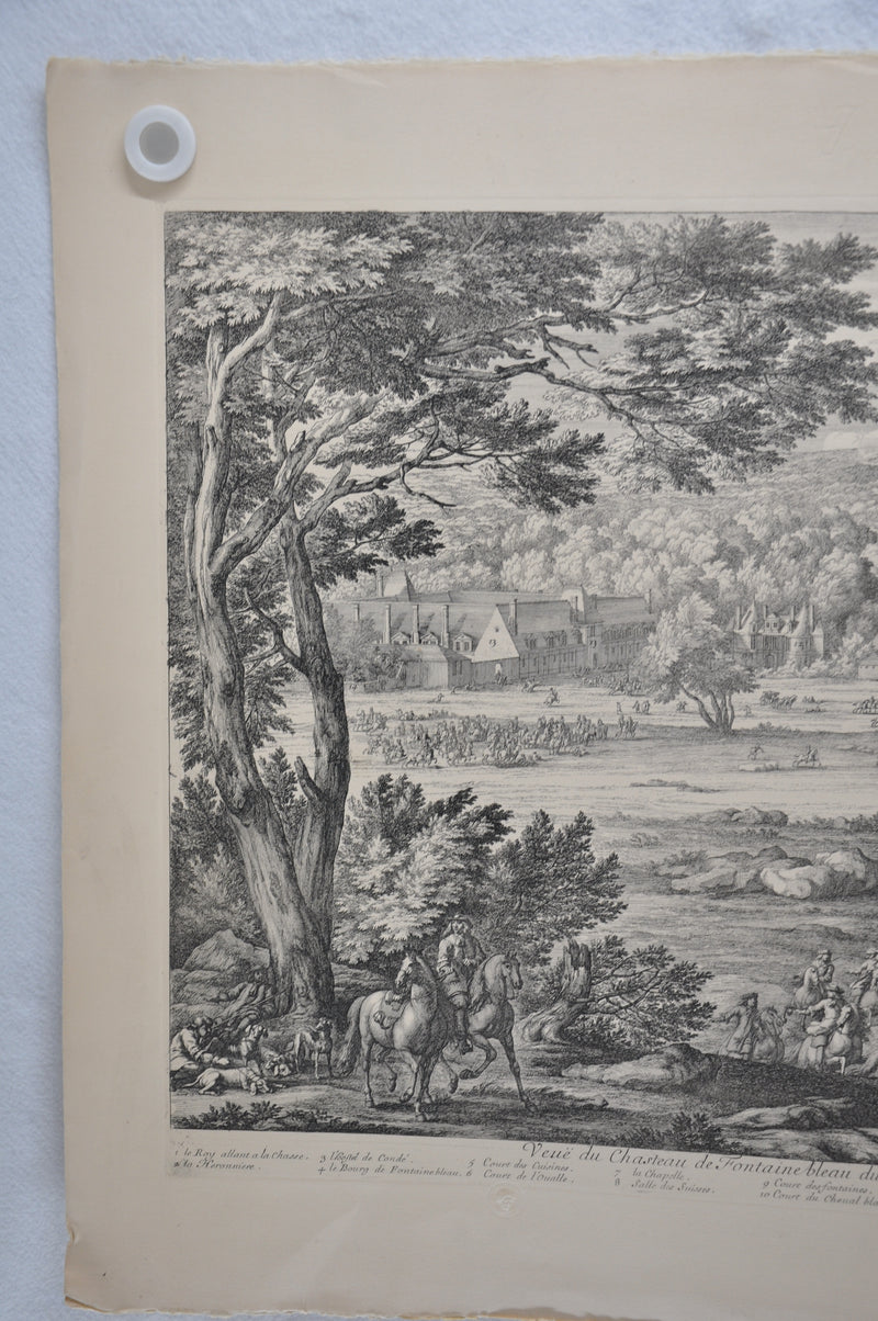 F Vander Meauten "Veue du Chasteau de Fontaine bleau du coste " Etching Print   - TvMovieCards.com