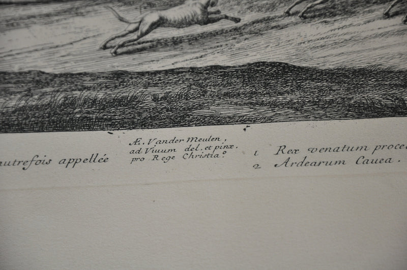 F Vander Meauten "Veue du Chasteau de Fontaine bleau du coste " Etching Print   - TvMovieCards.com