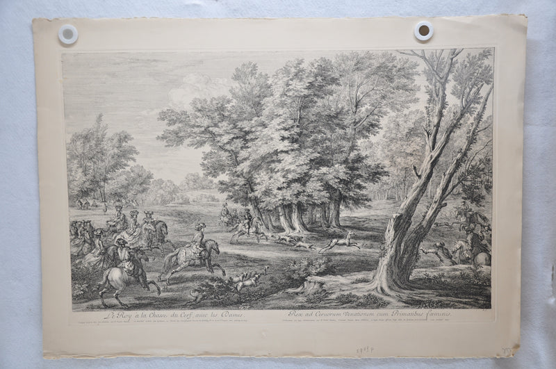 F Vander Meauten "Le Roy a la Chasse du Cerf auec les Dames" Etching Print   - TvMovieCards.com