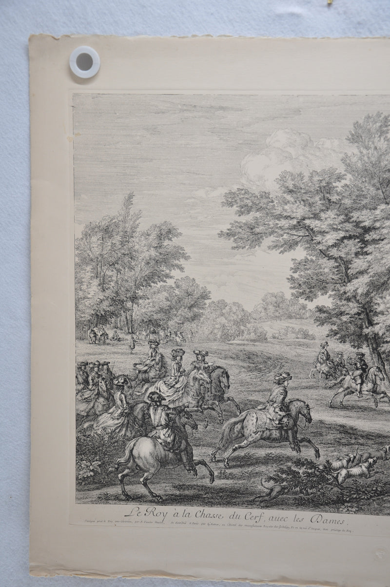 F Vander Meauten "Le Roy a la Chasse du Cerf auec les Dames" Etching Print   - TvMovieCards.com