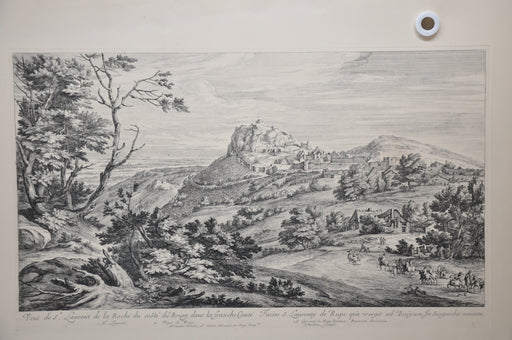F Vander Meauten "Veue de S Laurent de la Roche du coste du Bourg" Etching Print   - TvMovieCards.com