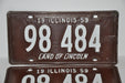 1959 Illinois License Plate # 98484 Passenger Car Man Cave Chevy Ford YOM   - TvMovieCards.com