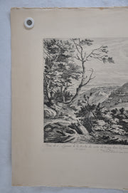 F Vander Meauten "Veue de S Laurent de la Roche du coste du Bourg" Etching Print   - TvMovieCards.com