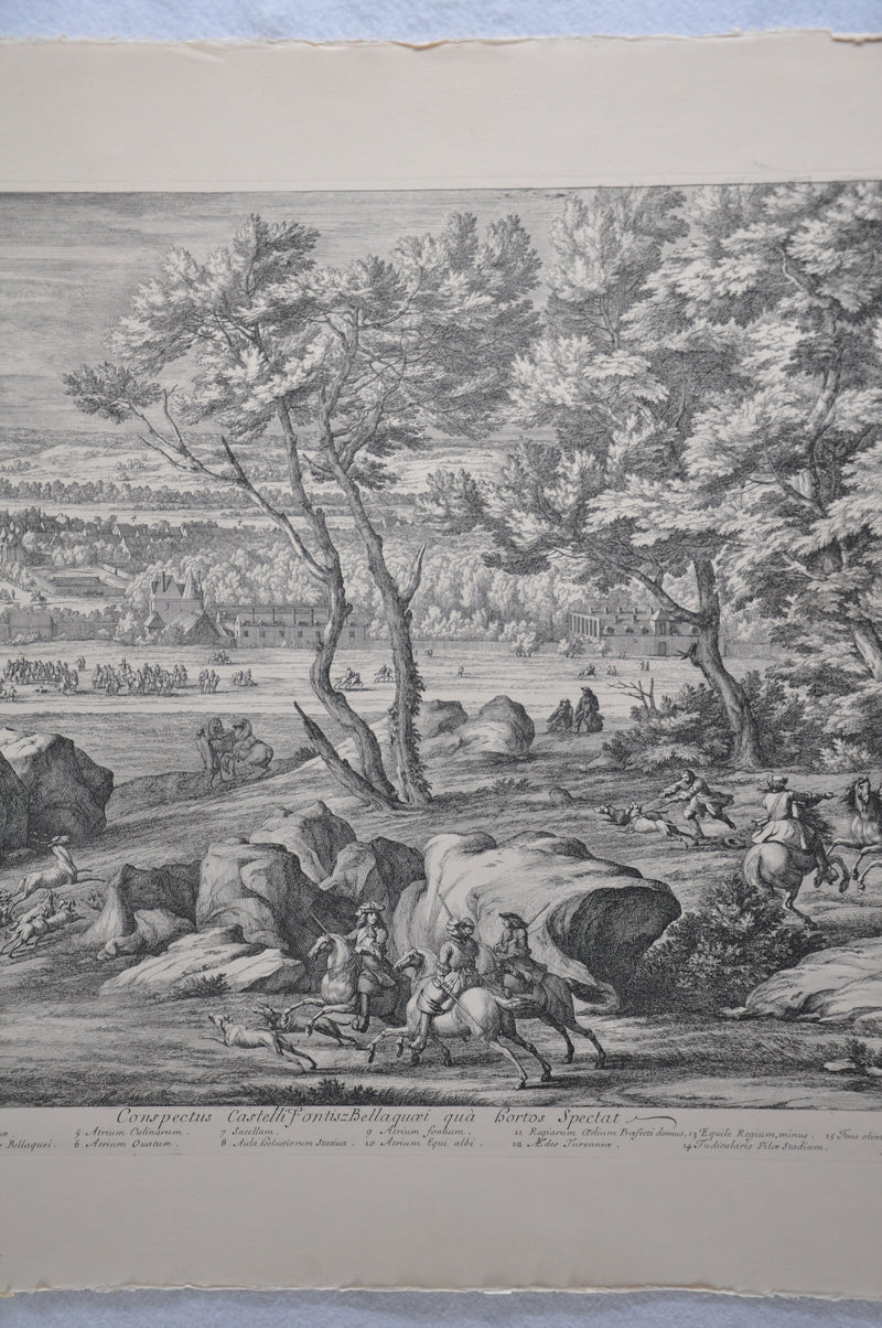 AF Bauduin "Conspectus Castelli Fontis Bellagucei qua Spectat" Etching Print   - TvMovieCards.com