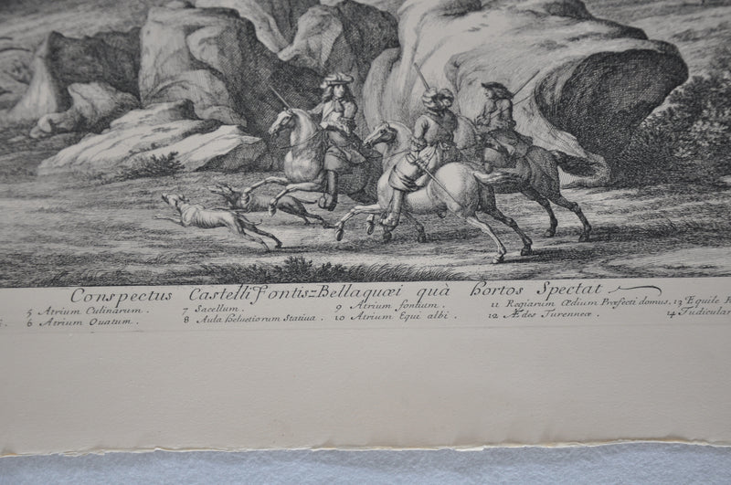 AF Bauduin "Conspectus Castelli Fontis Bellagucei qua Spectat" Etching Print   - TvMovieCards.com