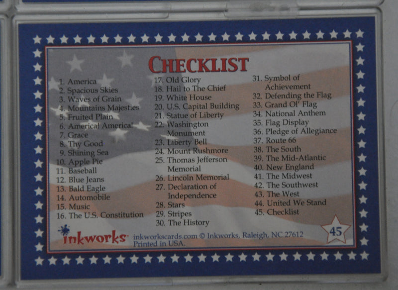 2001 American Pride Sticker Base Card Set of 45 Stickers   - TvMovieCards.com